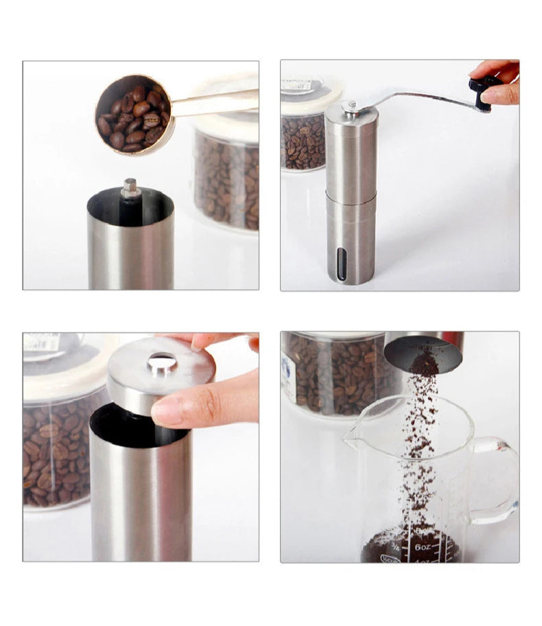 Manual Stainless Steel Portable Coffee Grinder (19cm x 5cm)